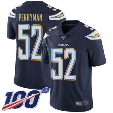 Los Angeles Chargers NFL Football Denzel Perryman Navy Blue Jersey Men Limited 52 Home 100th Season Vapor Untouchable